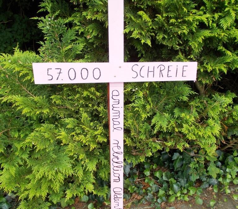 Gedenkstätte Alt Tellin – Kreuzaktion – Vielen Dank Animal Rebellion Oldenburg